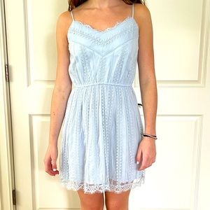 Abercrombie & Fitch light blue lace mini dress, size XS.